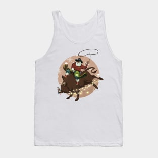 santa riding a bull in 2021 Tank Top